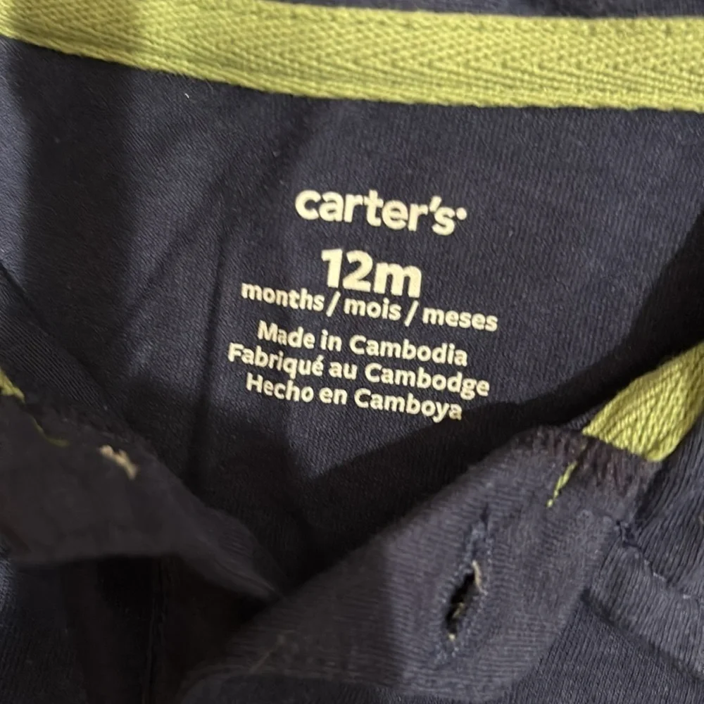 Carter's Blue Polo with Checkered Shorts
